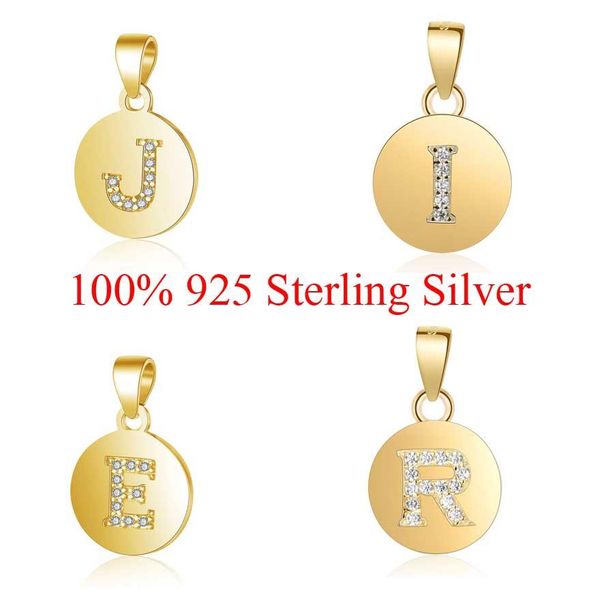 

золотой цвет 925 sterling silver a-z alpahbet имя подвеска для ожерелье 26 letters charm начальное имя подвески оптовая doiaj