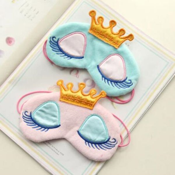 2020 Crown Eye Mask Winker Sleep Mask Addensare Super Soft Rest Relax Sleep Eye Mask Viaggi Cartoon Ciglia lunghe Epacket Free