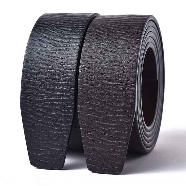 

layer cowhide headless body male genuine leather automatic buckle belt strip business without buckle belt without head, Black;brown