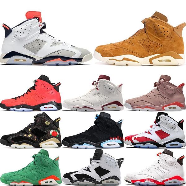 

basketball 6 shoes tinker unc white infared sports blue maroon black cat gatorade green men women 6s sports trainer sneakers 5.5-13