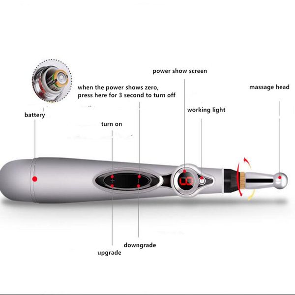 

new electronic acupuncture pen electric meridians laser therapy heal massage pen meridian energy relief pain tools