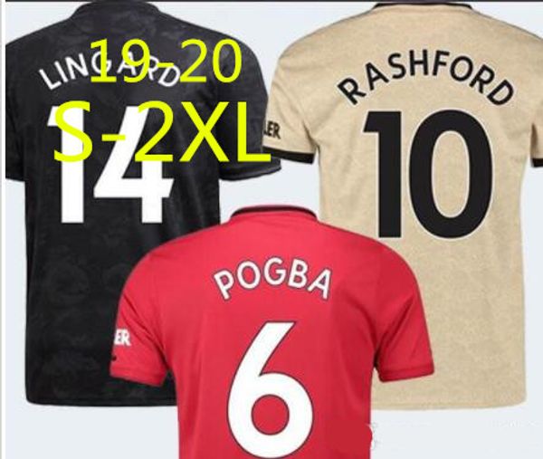 

new 2019 fc manchester pogba soccer jersey 19 20 lingard rashford lukaku football shirt united utd uniforms jerseys, Black;yellow