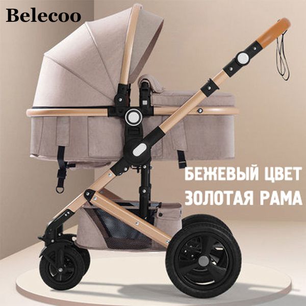 

belecoo baby stroller high landscape stroller can sit reclining folding light two-way four-wheel absorption