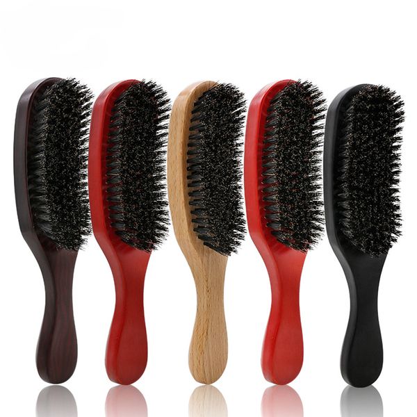 

portable hair combs hair styling handle wood professional beauty supplies comb bristles brush beard, Silver