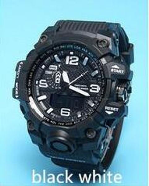 

новый стиль fashon мужские спортивные часы дисплей led мода армия военные шокирующие часы мужчины случайные часы, Slivery;brown