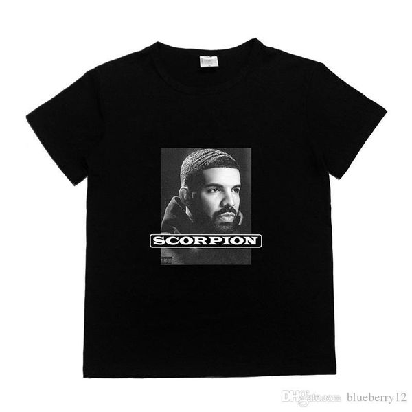 

men and women hip hop t shirts for summer scorpion tshirts breathable cotton tees high street letter printed short sleeve t, White;black