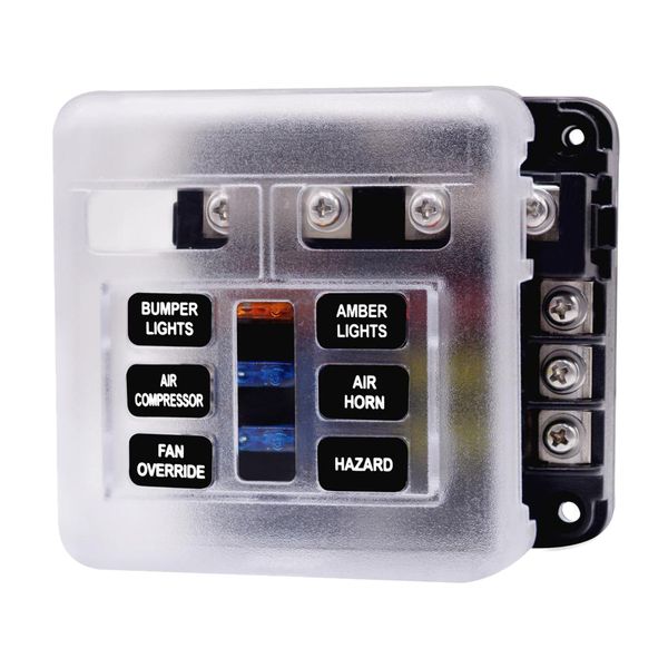 

6 way dc 32v предохранитель держатель box с spade terminals 5а 10а 15а 20а предохранитель