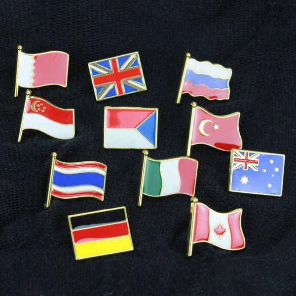 

1pc new metal badge national flag pin badges on backpack brooch for clothes, Gray