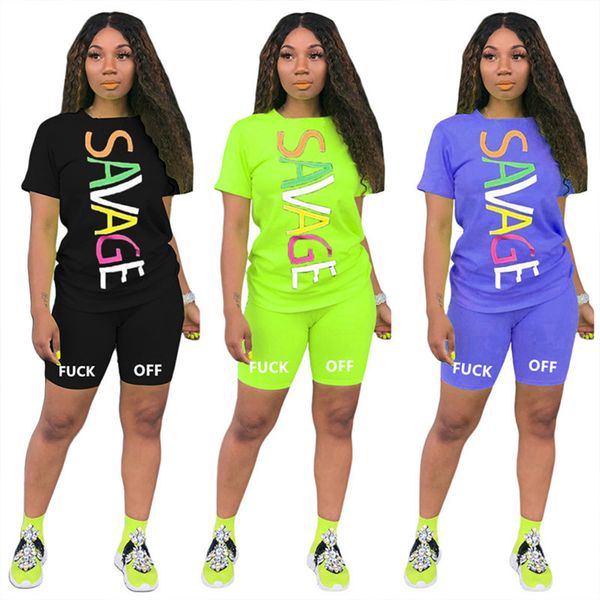 

women solid color tracksuits summer 2 piece set short sleeve t-shirt shorts letter sports suit crew neck outfits fashion jogging suit 3081, Gray