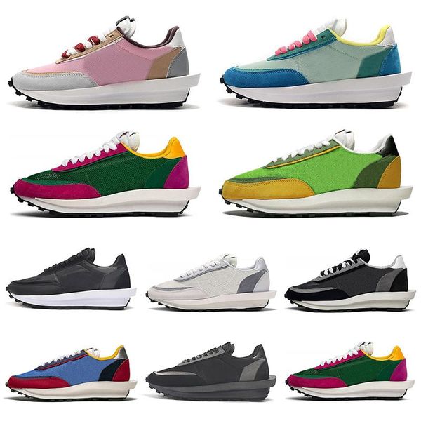 

trendy running shoes waffle men women running shoes black white grey pine green gusto varsity blue mens trainers sports sneakers 36-45