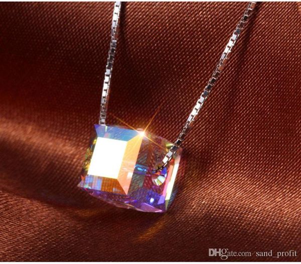 

women designer necklace luxury bling bling crystal necklace fashion silver geometric pendant necklace jewelry for gift