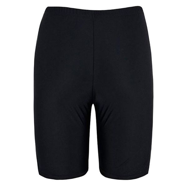 

swimming pants black mid waist women sport sunscreen elastic bathing bottom skinny swim shorts summer beach trunks