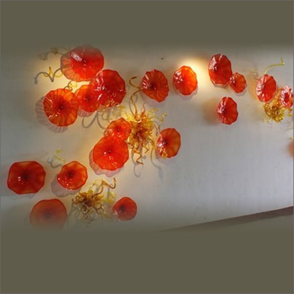

italian design murano flower glass plates wall art home l deco scallop edge shape style hand blown murano flower glass plates