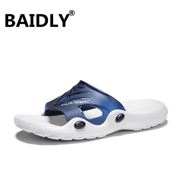 

men slippers breathable summer men's beach slippers pvc flip flops shoes for male sandals jelly water shoes, Black