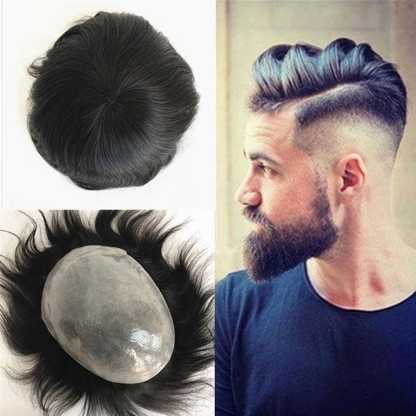 2019 Skin Human Hair Men Toupee Full Pu Toupee For Men Hairpieces