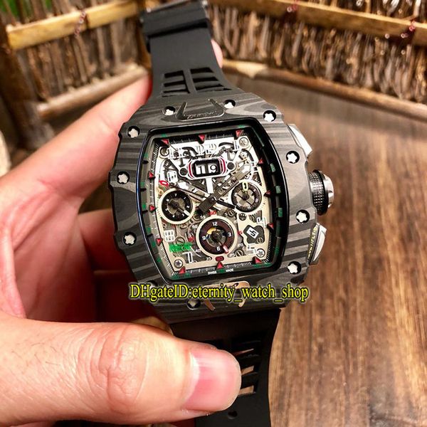 

лимитная версия rm 11-03 mclaren ntpt carbon fibre case skeleton dial flyback chrono automatic rm11-03 мужские часы каучуковый ремешок спорт, Slivery;brown