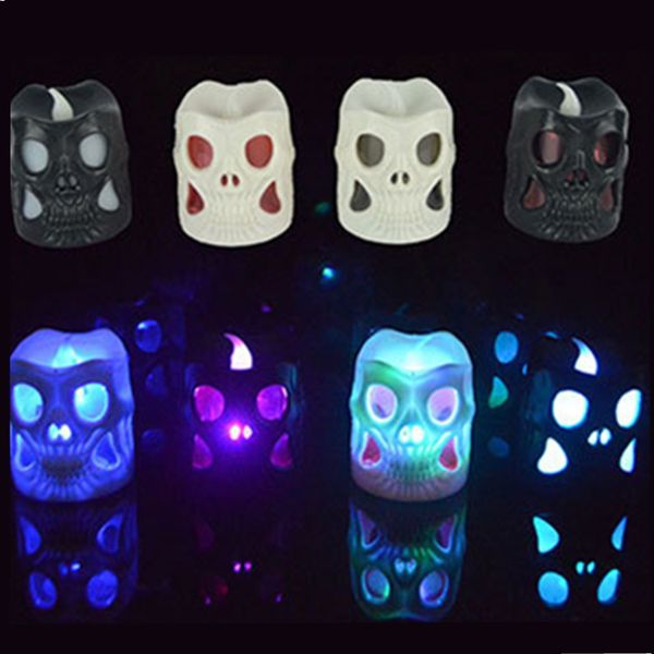 

terror skull candle lamp led luminous skull candles halloween lights creative led candle haunted house lloween decorations t2i5309