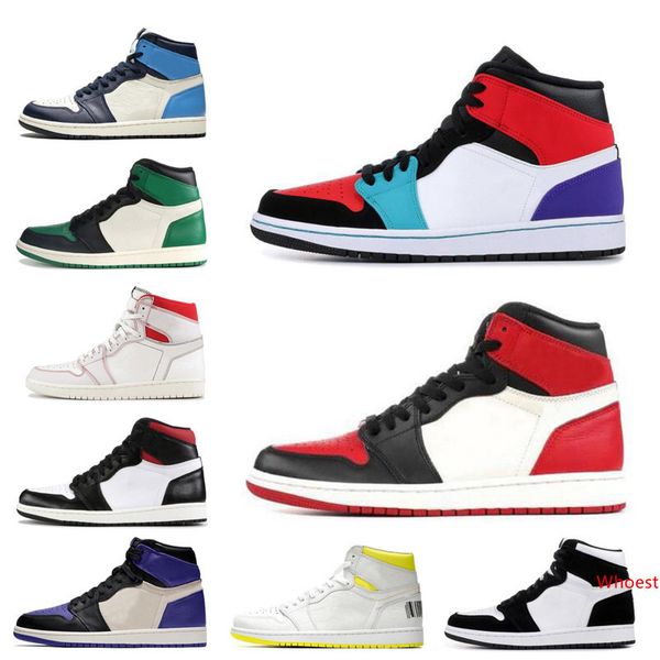 

men women basketball shoes high 1 1s multi color fearless bred toe fearless hare twist gym red unc men trainers designer sneakers