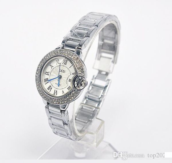 

women 's luxury diamond watch women fashion white ceramic rhinestone waterproof diamond lady fashion table quartz watch, Slivery;brown