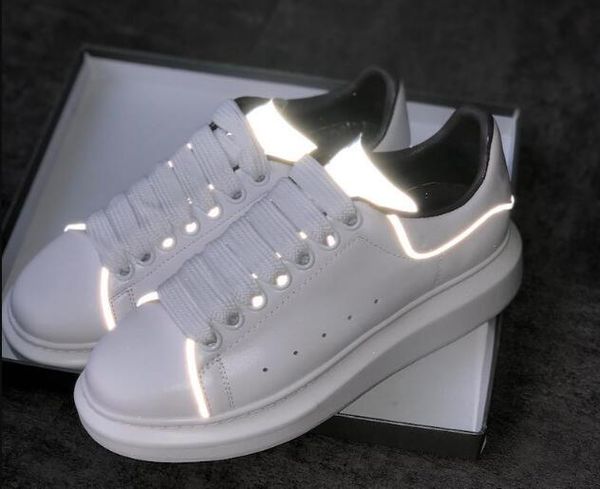 

italy 2020 chaussure luxury designer sneakers platform trainers with box reflective casual shoes men women fashion golden t01, Black