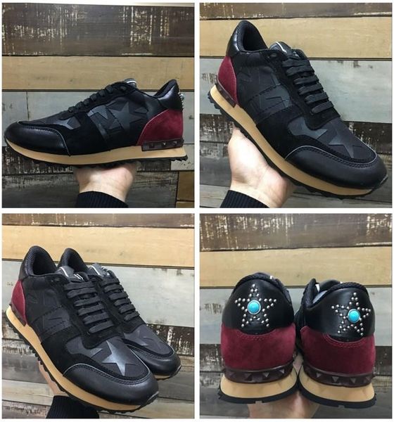 

new designer classic man women genuine leather arena shoes flat fashion r high lace up shoes outdoors sneakers hy18032306, Black