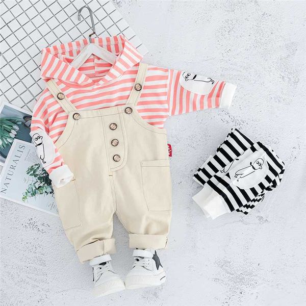 

spring autumn toddler infant clothing sets baby boys girls clothes suits hooded t shirt bib pants children outdoor costume, White