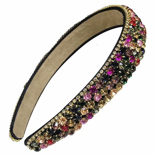 

colorful crystal headband fashion girl hairband for women hair accessories jewelry diadem diadema, Golden;white