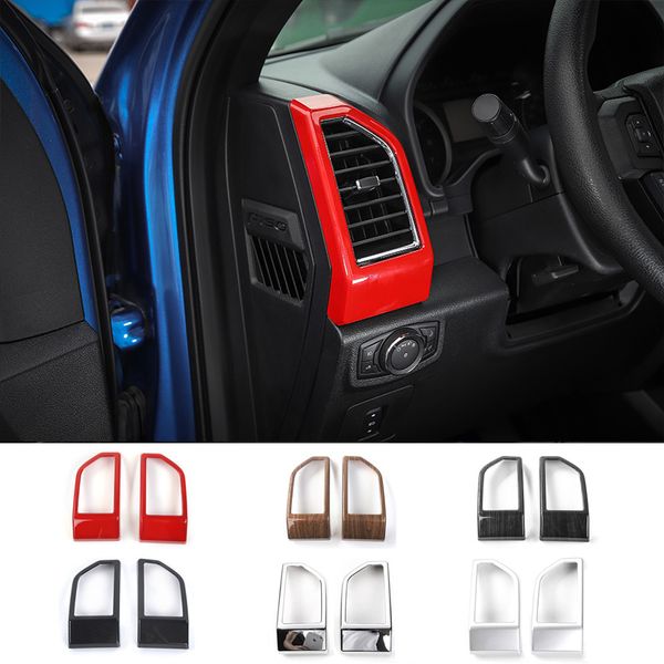 Revestimento interior do Dashboard Air Outlet Vent Cover ABS Decoration Cover For Ford F150 2015+ Acessórios Interiores Para Automóveis