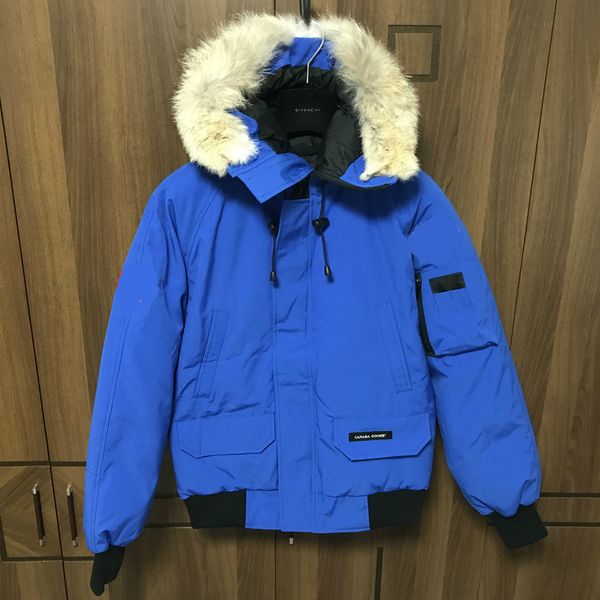 

men parkas winter cg chilliwack4 goose down & parkas with real wolf fur collar white duck outerwear & coats, Black