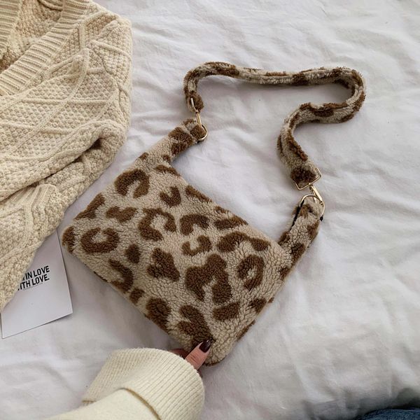 

искусственный мех crossbody сумки для женщин 2019 зима леопард плеча сумка леди теплые сумки девушки рождественский подарок