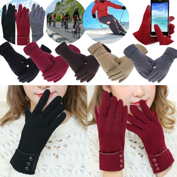 

women winter warm windproof insulated gloves outdoor thermal work sport mittens, Blue;gray