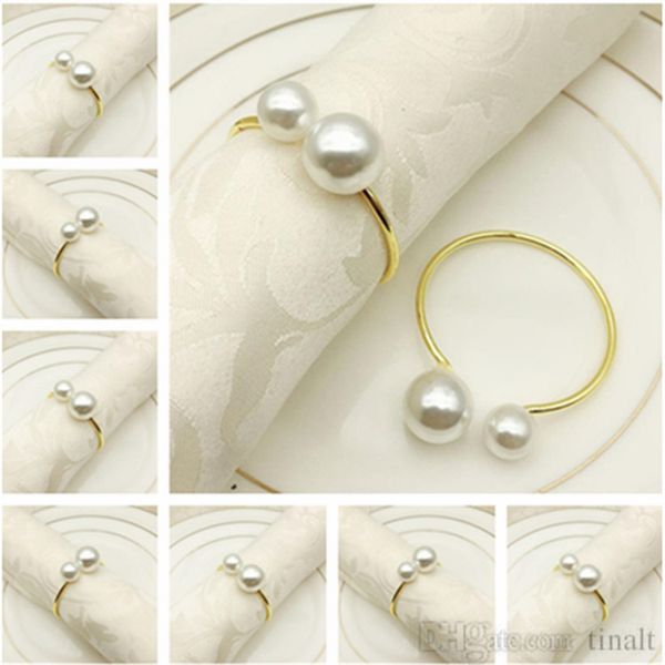 

Fa hion pearl napkin buckle hotel wire iron towel buckle the late t napkin decoration ring t9i006