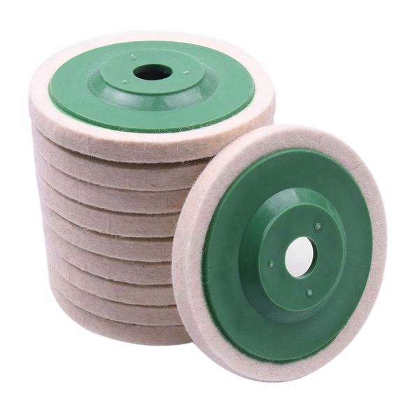 

new-10pcs 100mm 4 inch wool buffing round polishing wheels pads polisher wheels for copper iron&aluminum metal polishing tools