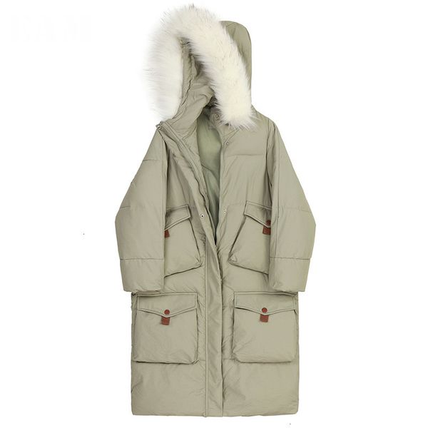 

fur hooded big size warm cotton-padded coat long sleeve loose fit women parkas fashion tide new autumn winter 2019 1m356, Black