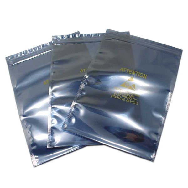 

50pcs/lot large sizes anti-static plastic electronic product storage packaging bag grocery sundries antistatic zipper pack pouch