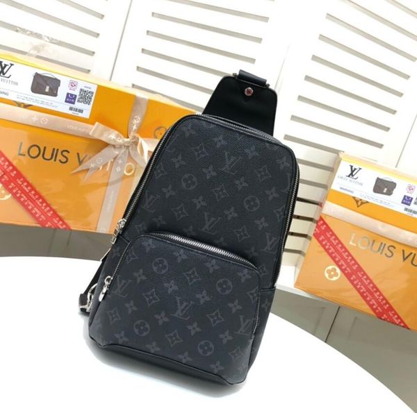 

ready stock men's shoulder bag fashion letter check chest bag casual shoulder bag size 21x31x9cm