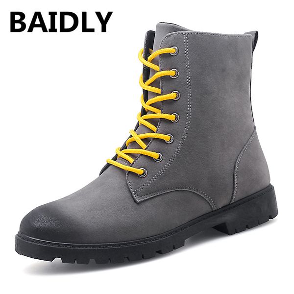 

baidly mens winter motocycle boots tactical male work safety desert shoes combat timber cowboy army west boots, Black