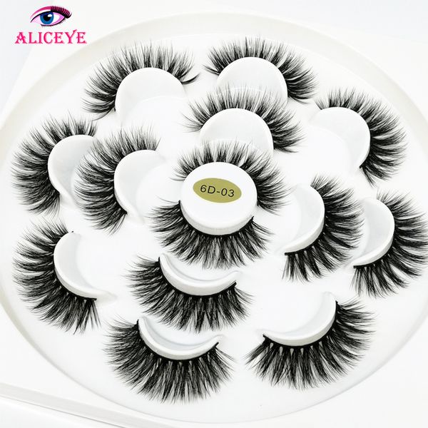 

7 pairs 5d false eyelashes natural thick long 25mm 3d mink lashes makeup wispy fake eyelash extensions easy fan eye lashes