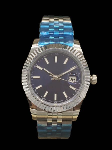 

41mm blue black watch stainless steel buckle automata 2813 mechanical watch male president desinger male watch, Slivery;brown