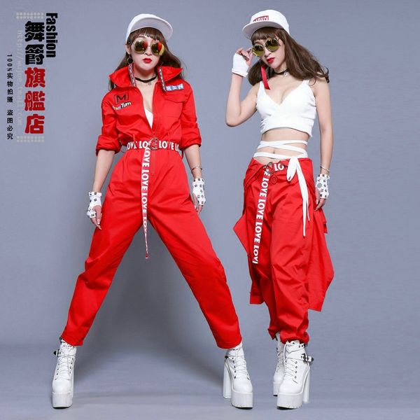 

the new hip-hop nightclub singer tooling piece underwear waist loose big yards female fashion, Black;red