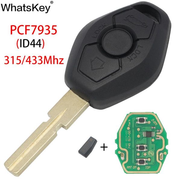 

whatskey car remote key keyless entry ews system for e46 e38 e39 e90 x5 z3 z4 1/3/5/7 series 315/433mhz id44 chip hu58 blade