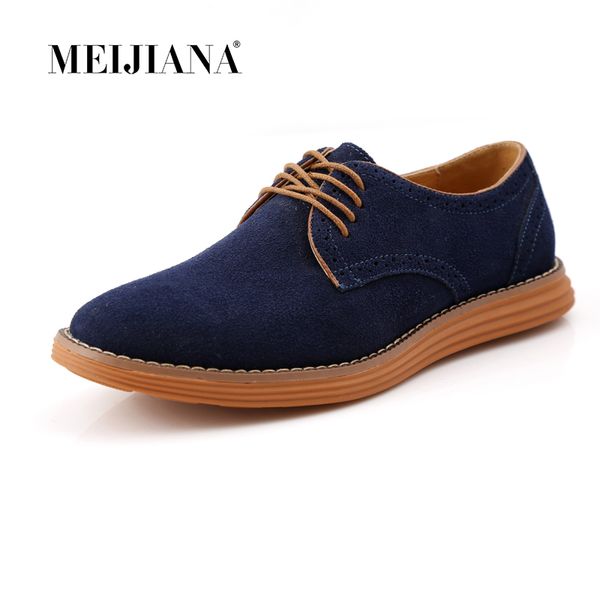 

meijiana large size men's shoes anti-velvet leather shoes casual fashion men flat shoes 4 colors 38-47, Black