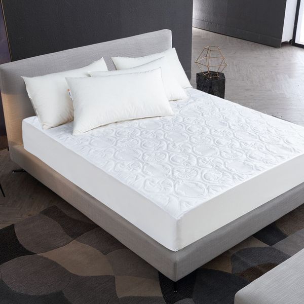 

solid color waterproof mattress protector cover fitted sheet style quilted breathable mattress thick soft pad for bed bugs proof