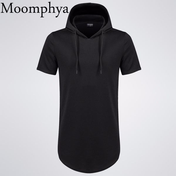 

Moomphya Mens Hooded T Shirt Hipster Hip Hop T Shirt Men Longline Zipper T Shirts Short Sleeve Tees Men Hooded Hoodies
