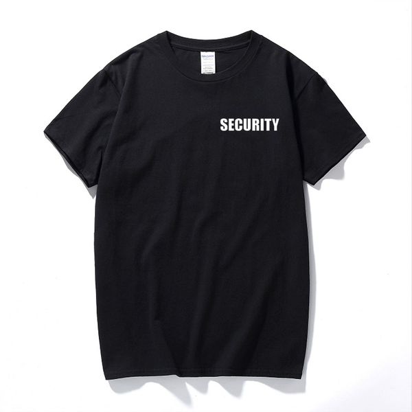 

security men's t-shirt event staff black double sided casual short sleeve men t shirts men ing, White;black