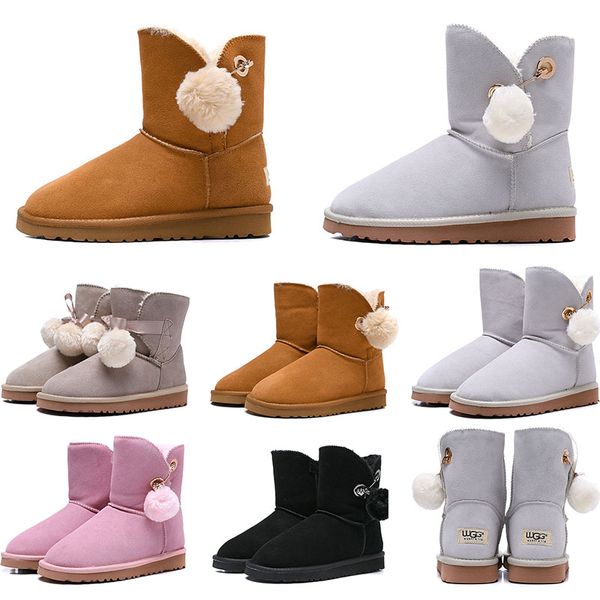 

New women boots Australia Classic snow Boots WGG tall real leather Bailey Hairball girl winter desinger Keep warm size 36-41