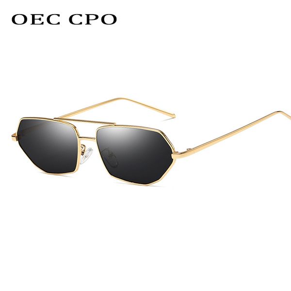 

oec cpo vintage черный объектив квадратные модные солнцезащитные очки женщины ретро марка дизайнер металлический каркас солнцезащитные очки, White;black