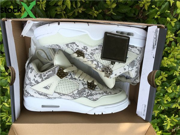 

с коробкой 4s премиум змеиная кожа 4 хорошее верхнее качество мужская баскетбольная обувь мужские кроссовки спортивная обувь дешевые продажи, Black