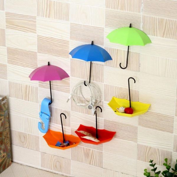 

3pcs colorful umbrella shaped wall hook key holder organizer decorative hanger sz
