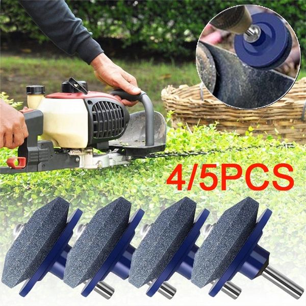 

4/5pcs lawn mower sharpener universal garden fast rotary blade grinding tool chainsaw sharpener